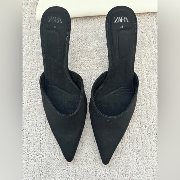 Zara Black Heeled Mules - Picture 3 of 4